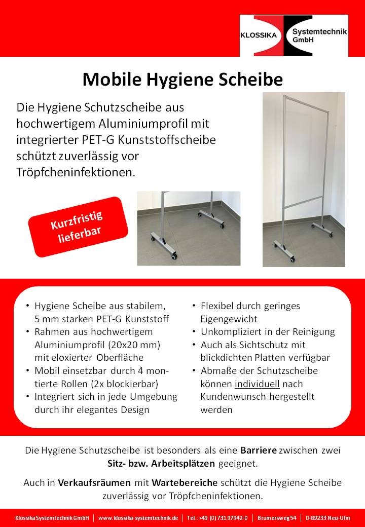 Mobile Hygiene Scheiben